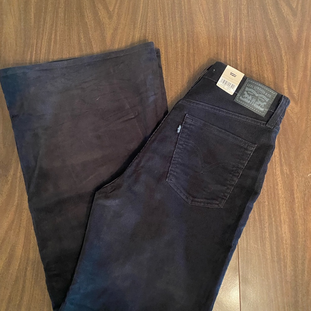 Levi's black ribcage Flare Wide Leg Jeans